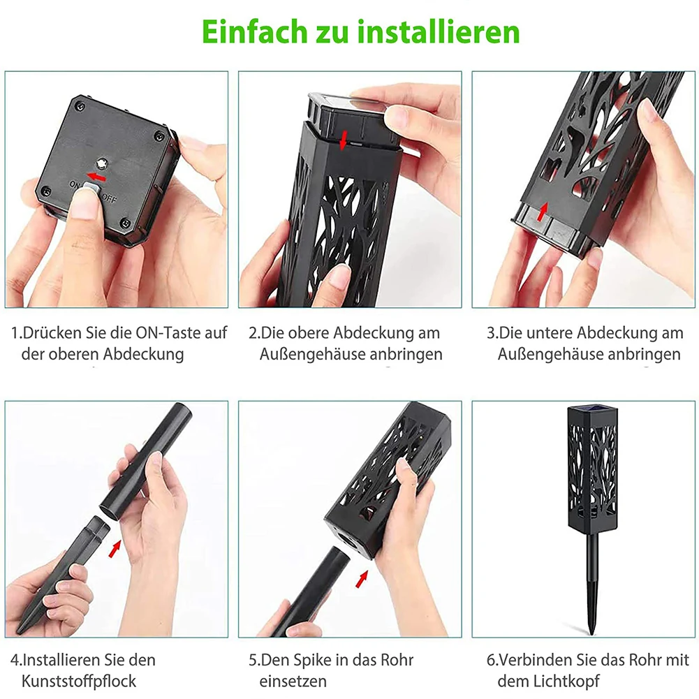 

6pcs LED Solar Light Waterproof Hollow Lamp Outdoor Garden Lawn Stakes Light Lamp for Home Courtyard Decoration