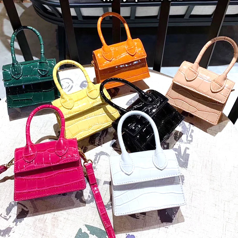 

Mini size Square bag 2019 Fashion New PU Leather Women's Handbag Crocodile pattern Chain Shoulder Messenger Bags