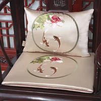 custom fine embroidery fish flower birds seat cushions dining chair armchair pads home decor chinese silk non slip sitting mats