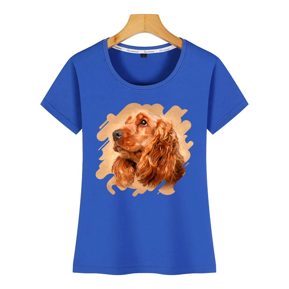 Футболка женская с принтом базовый черный топ английским Кокер