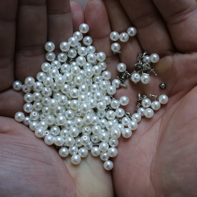 200 шт 6 мм имитация жемчуга заклепки DIY аксессуары для одежды жемчужные