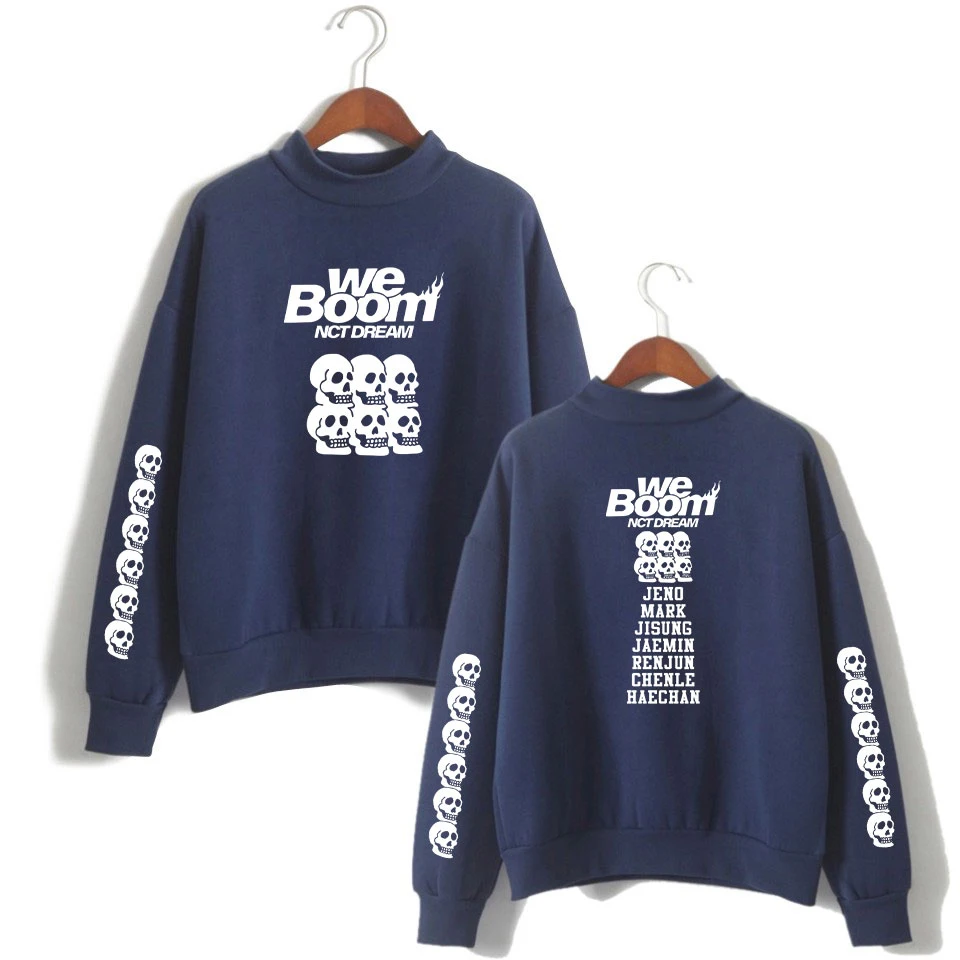Новинка 2019 свитшот с длинным рукавом и высоким воротником для мужчин женщин KPOP NCT