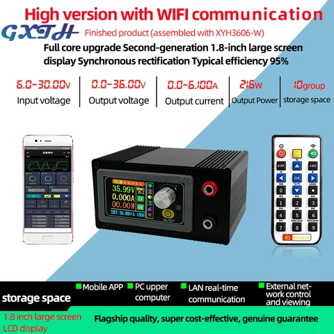 216 Вт 36 В 6A ЧПУ стабилизированный источник питания постоянного тока ремонт Автоматический Бак-boost модуль ЖК-цифровой дисплей WIFI Пульт дистанционного управления