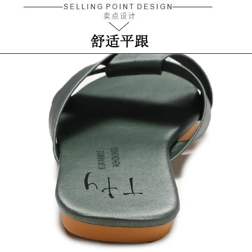 Сланцы женские с круглым носком пляжные шлепанцы Повседневная Уличная обувь