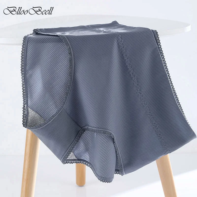 

Hot Women Ice Silk Briefs high Waist women‘s Underwear Wide Belt Solid Panties Antibacterial Cotton Crotch Plus Size 3XL/4XL