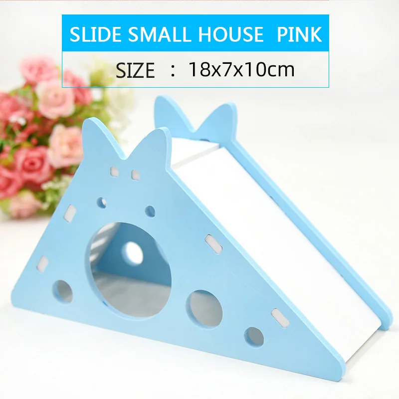 

Hamster Hideout Cute Hamster Exercise Toy Wooden Hamster House with Ladder Slide for Guinea Pig Hamster Accessories Hamster Cage