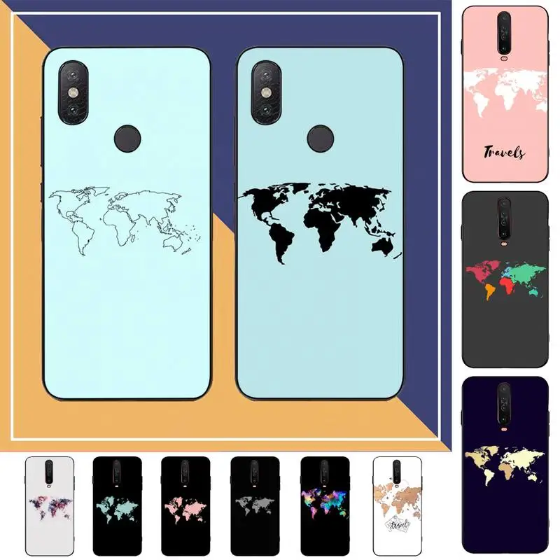 

World Map Phone Case for Redmi Note 8 7 9 4 6 pro max T X 5A 3 10 lite pro