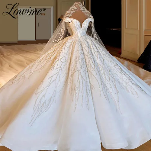 White Luxury Wedding Dress Robe De Mariee Couture Off The Shoulder Mariage Wedding Gowns Vestido De Noiva Bride Dress - Цвет: Белый
