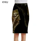 Женская юбка-каркас KYKU, трикотажная винтажная юбка с объемным рисунком, лето 2019