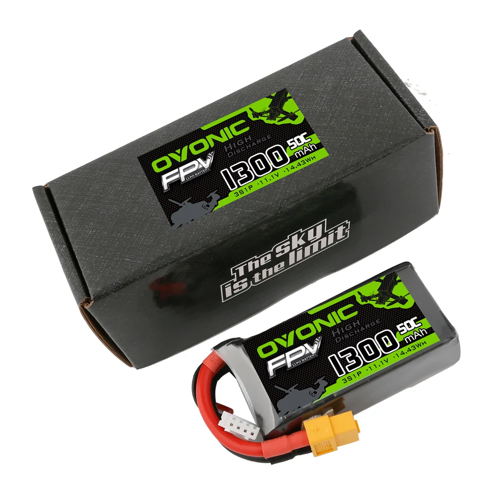 OVONIC 1300 мАч 50C Lipo 3S1P 11 1 В батарея XT60 разъем для 250 FPV рама RC Дрон Heli Quad лодка