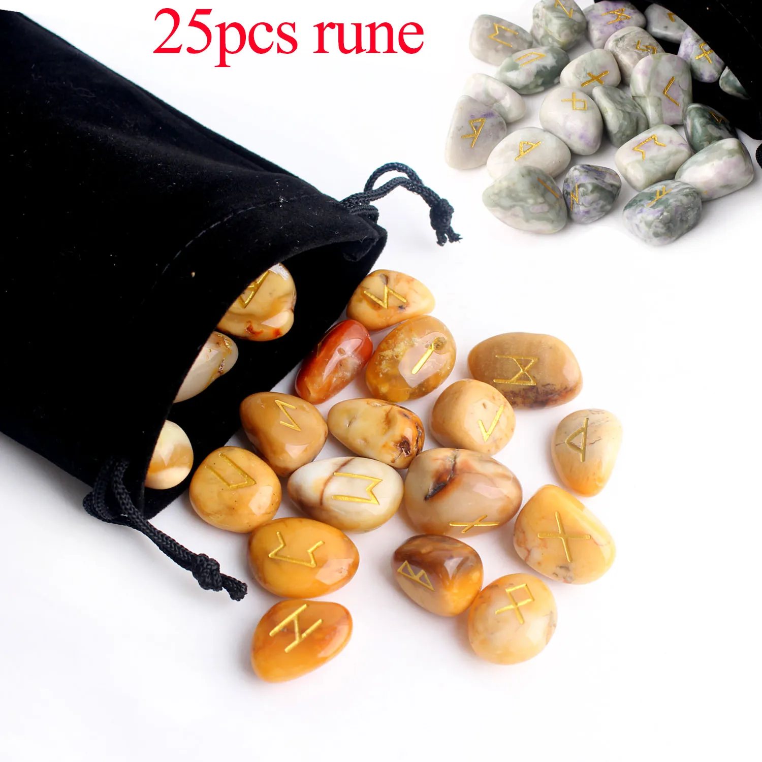 25 шт. природные аквамариновые руны хрустальные камень гадания кварц