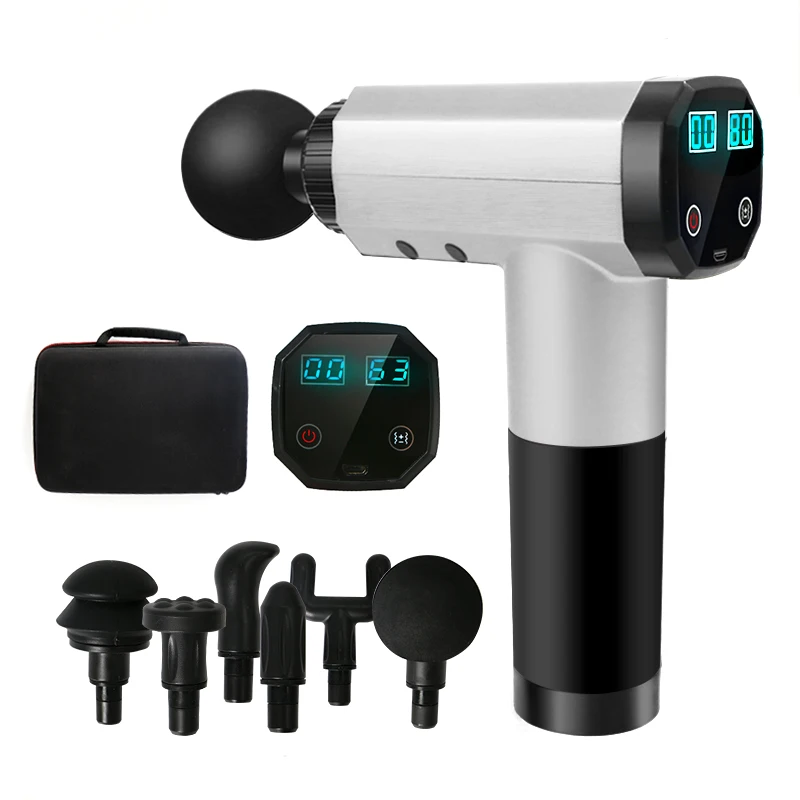 Пистолет массажный Электрический с ЖК дисплеем для глубокого массажа мышц|Fascia