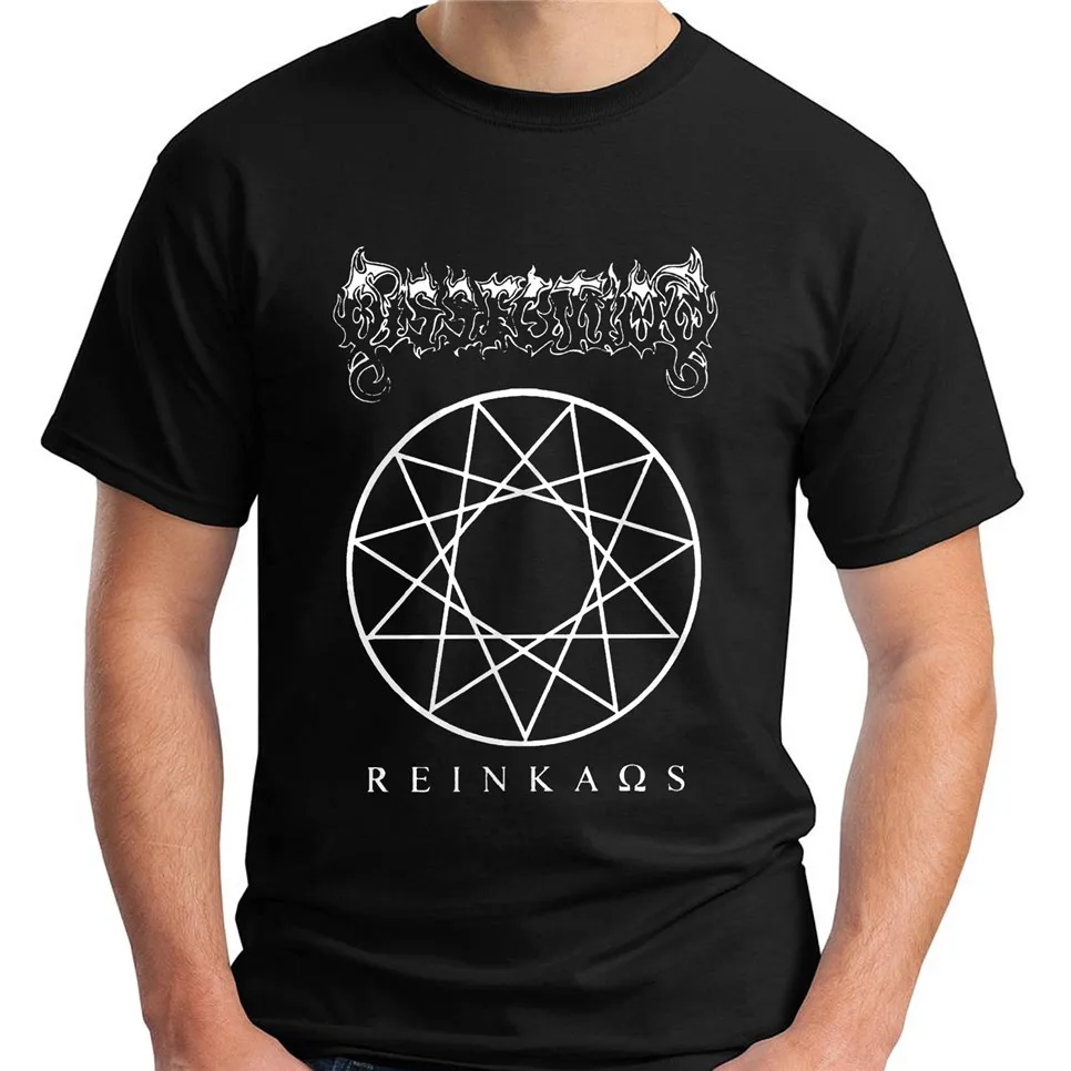 Новый раздел Reinkaos короткий рукав Черная Мужская футболка Размер Harajuku