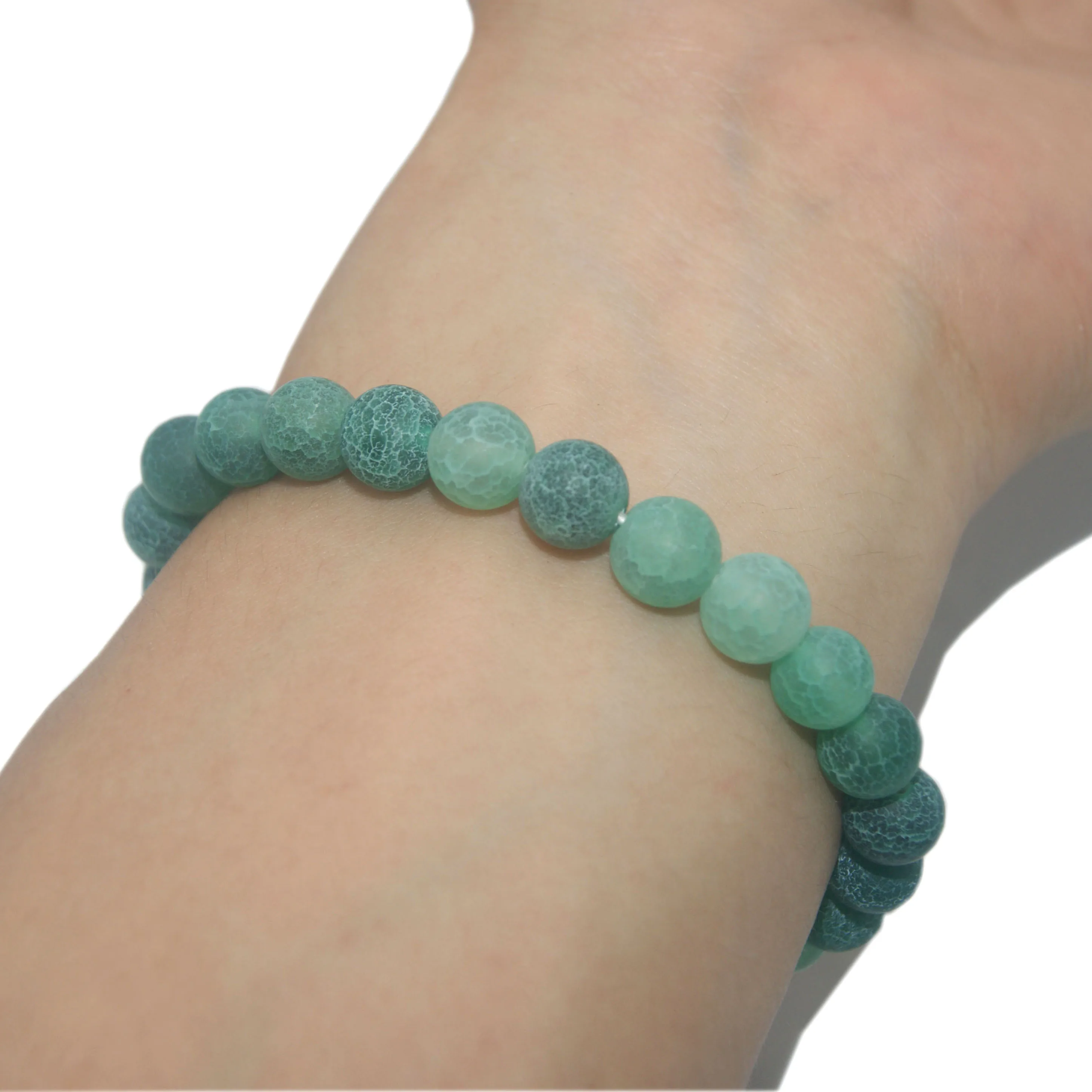 Green agate 6 8 10 мм модный натуральный камень браслет для мужчин тигровый глаз Кристалл Агаты нашли жемчуг Йога стрейч браслет для пары - Окраска металла: Green agate