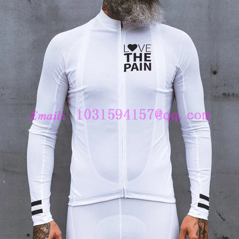 

Cycling Jersey Long Sleeve Jacket White Men Winter Thermal Fleece Usa Kit Bike Clothes Maglia Ciclismo Uomo Tenue Cycliste Homme