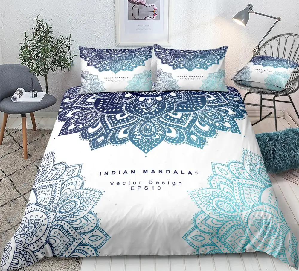 

Mandala Bedding Set Bohemian Duvet Cover set Ethnic Flower Bedclothes Floral Kaleidoscope Bed Set 3pcs Home Textiles Dropship