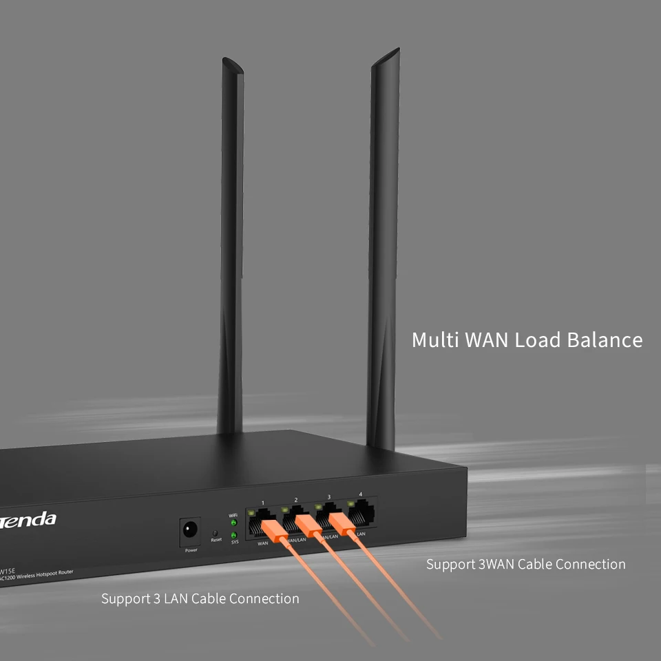 Беспроводной маршрутизатор Tenda W15Ev2.0 AC1200 Wi Fi ретранслятор с 4 антеннами высоким