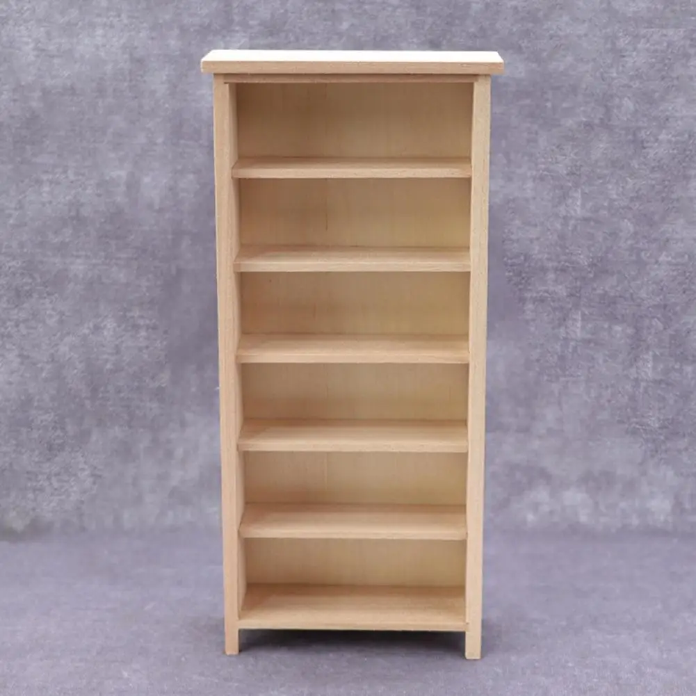 

Dollhouse Bookcase Functional Upright Book Shelf Model Compact 3D Dollhouse Book Cabinet