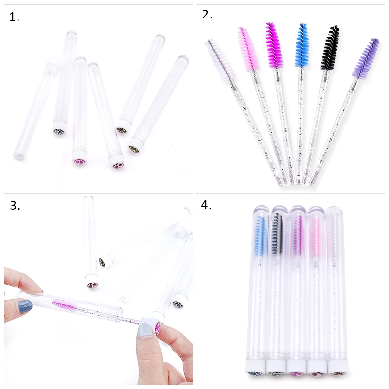 50/100/200PCS Disposable False Eyelashes Mascara Brushes Eyelash Brush For Eyebrow Reusable Tube
