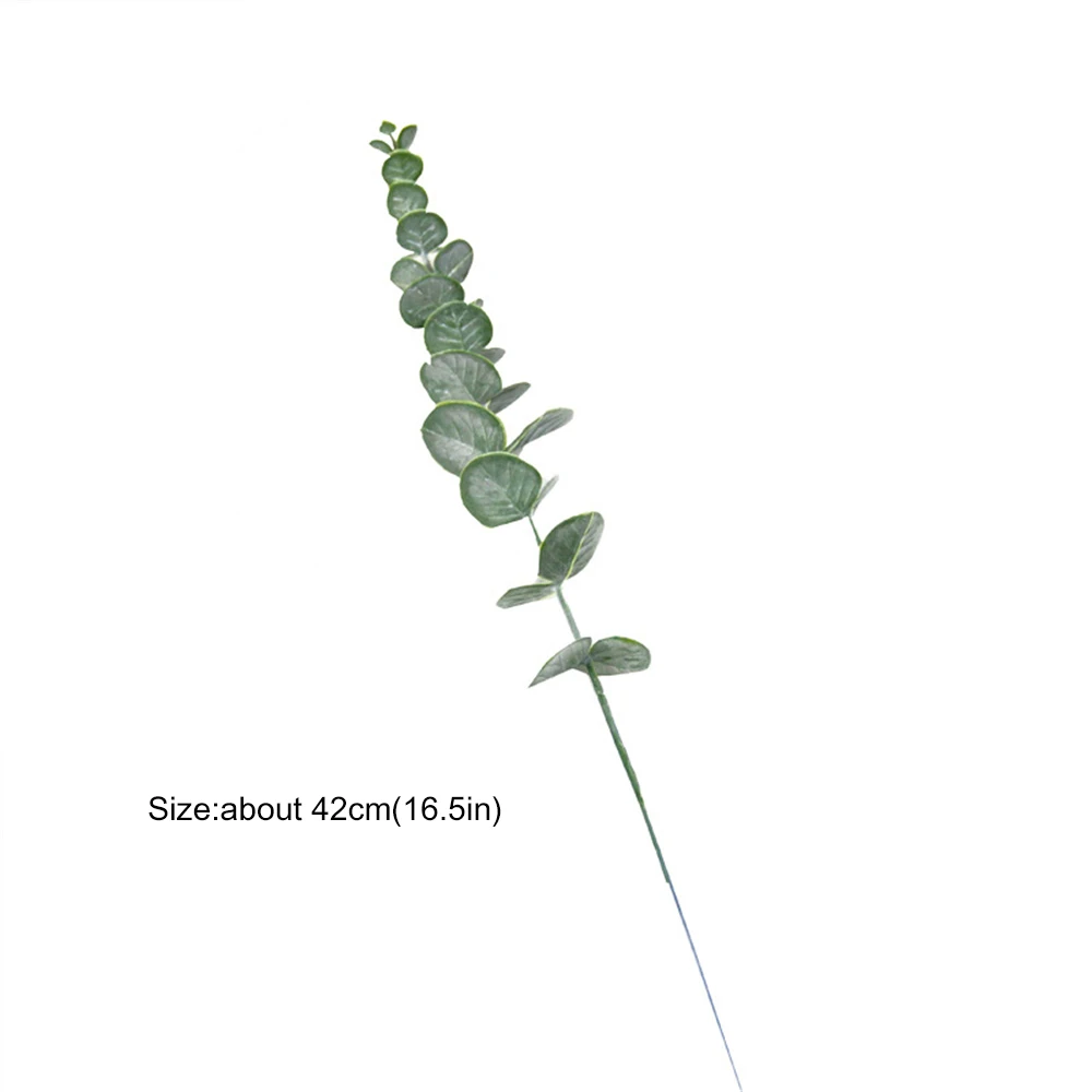 

Artificial Single Eucalyptus Stem Green Fake Eucalyptus Wedding Bride Bouquet Shooting Prop Home Decorations Garland Plants