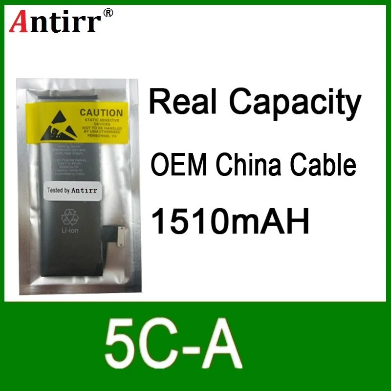

10 шт./лот, настоящая емкость, китайская Защитная плата, 1510 мАч, 3,7 в, батарея для iPhone 5C, нулевой цикл, запасные Запасные части 5C-A