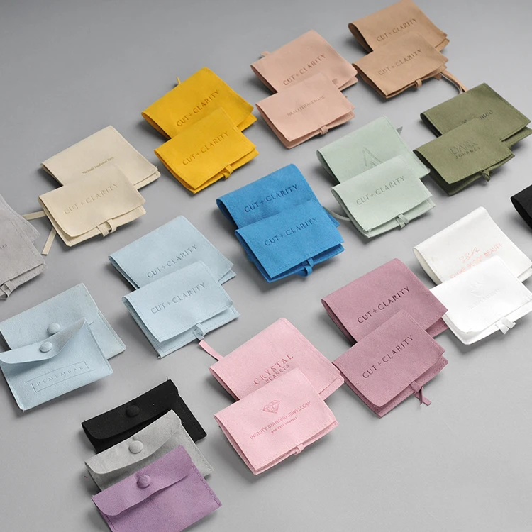 custom size and logo cotton fabric suede gift jewelry pouch and bag