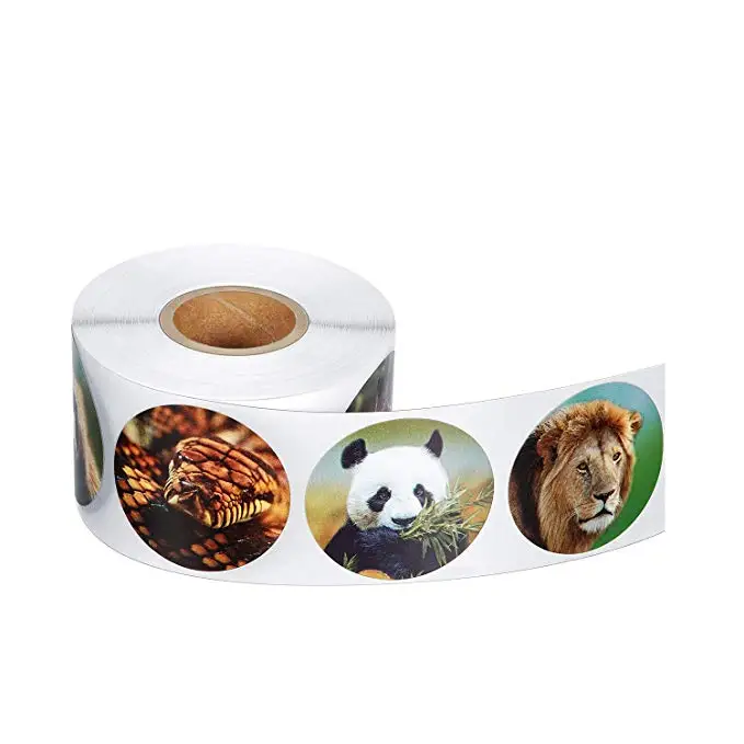 

500Pcs Animal roll Stickers christmas party favors Self Adhesive Label Animal Shape Wall Decals for Kids Party Favors, 8 Styles