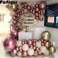 110pcs rose gold latex balloon arch garland kit chrome metallic globos wedding birthday party decoration baby shower supplies