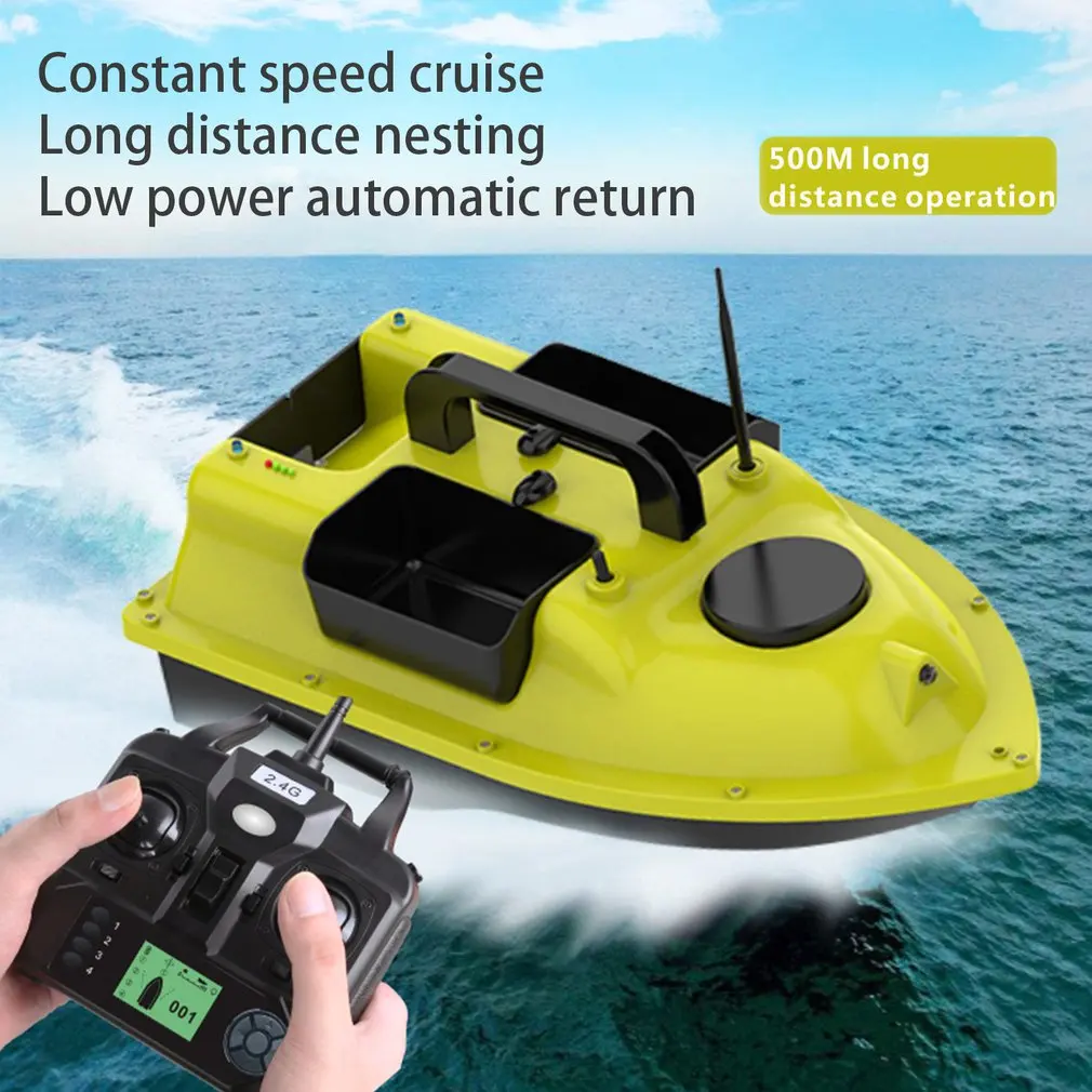 

GPS 500M Remote Control RC Fishing Bait Boat Auto Cruise Control 2KG Loading 3 Hoppers GPS RC Nesting Boat With Fish Finder Toys