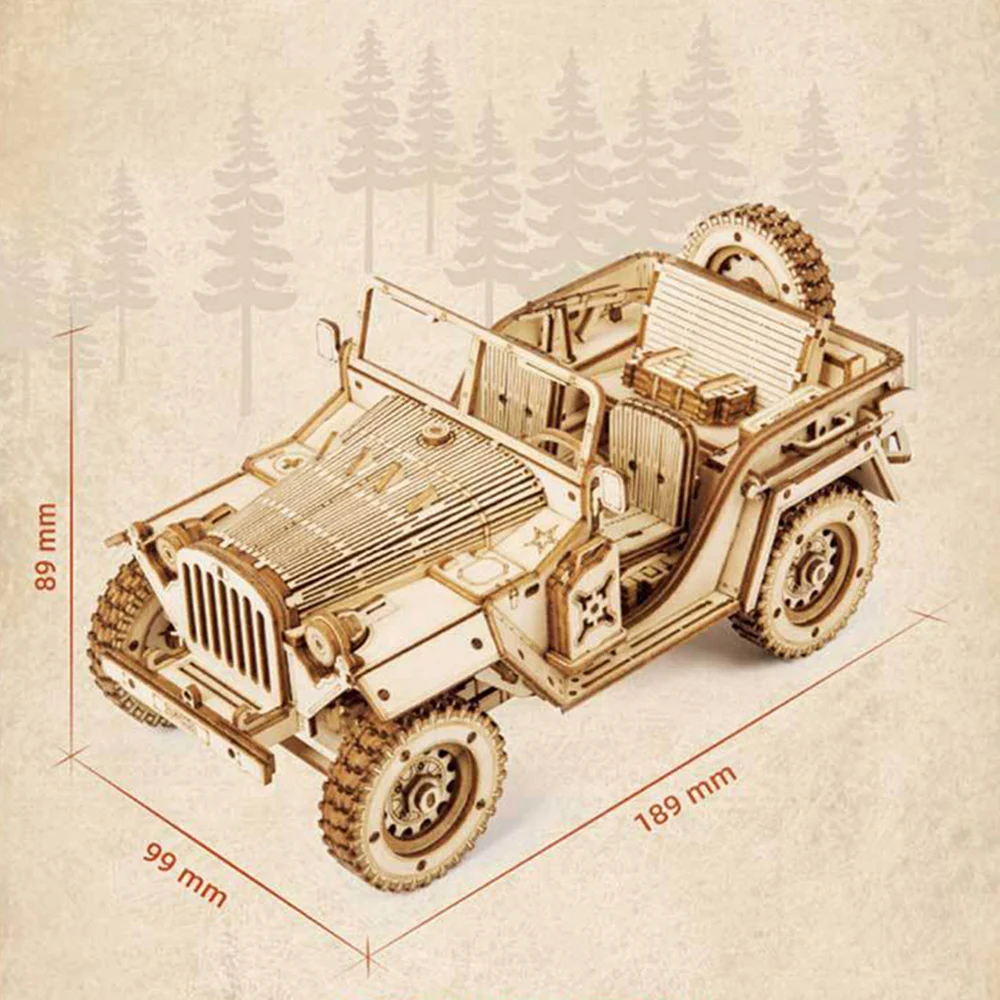 3D модель джипа с полем боя игрушка сделай сам деревянная головоломка для детей и