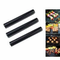 3 pcs non stick bbq grill mat 40cm 33cm baking mat bbq cooking grilling sheet heat resistance easily cleaned kitchen tools