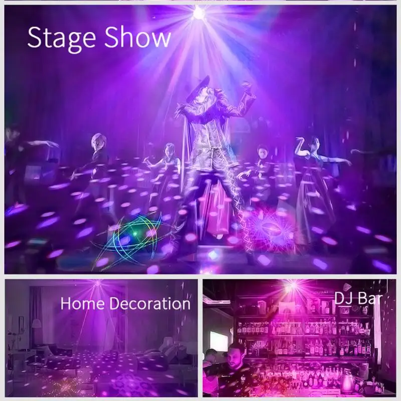 

VKTECH 6 LED 100-240V UV Remote Control Purple Night Lights Voice Control Model Projection Lamps Stage Effect Decorative Light