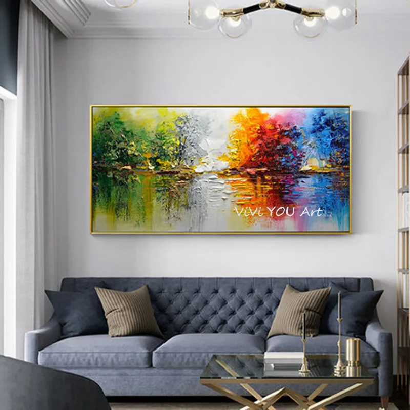 Большая художественная роспись ручной работы современный пейзаж Масляные