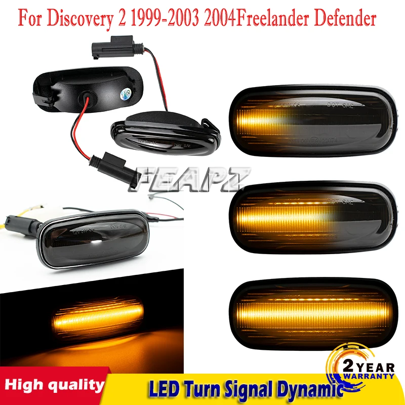 

2pcs LED Turn Signal Dynamic Sweep Side Marker Lamp Repeater Indicator Light For Discovery 2 1999-2003 2004 Freelander Defender