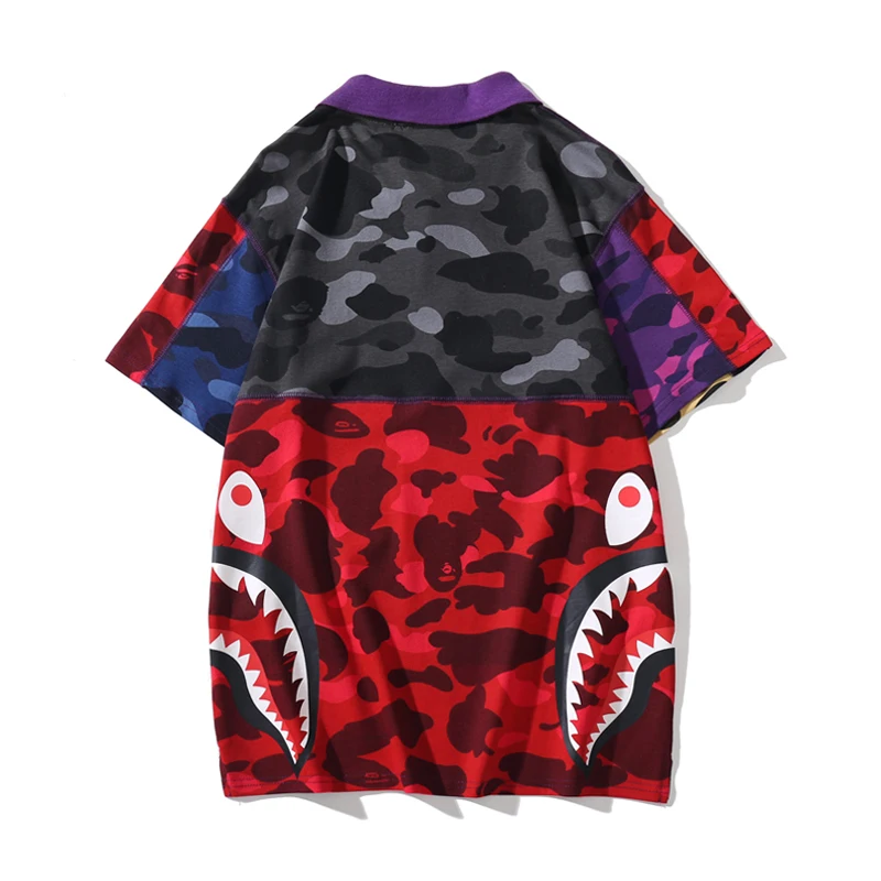 

camouflage multi-layer splicing POLO shirt M~3XL