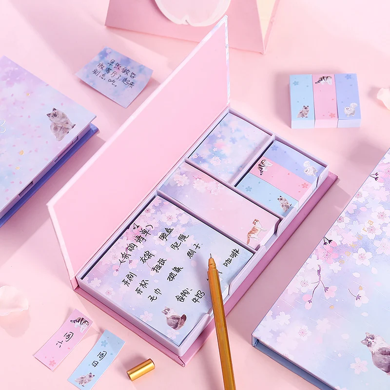 6 моделей/коробка DIY Kawaii мультфильм животные кошка блокнот для записей Липкие