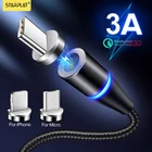 Магнитный кабель USB Starplat Type-CMicroLightning для телефонов iPhoneAndroid, 3A, 1 м