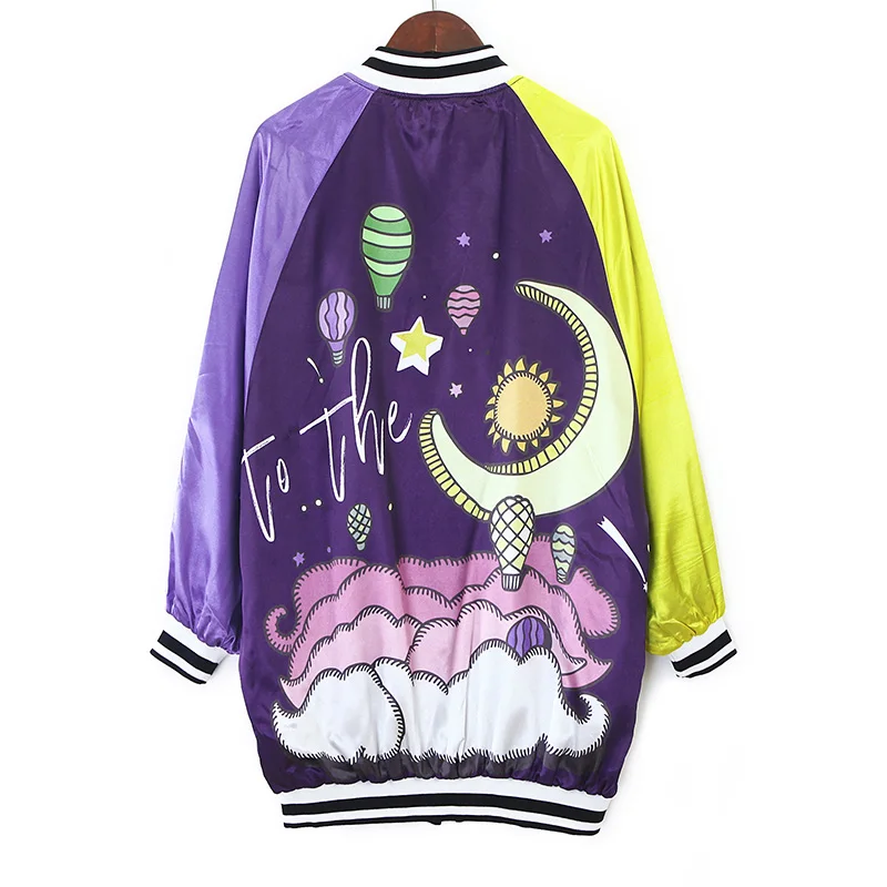 

2021 Autumn Women Streetwear Loose Fantasy Childlike Cartoon Print Jacket