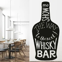 wall decal the whiskey bar alcohol quote interior decor door window vinyl stickers wine bottle lettering creative mural art q021