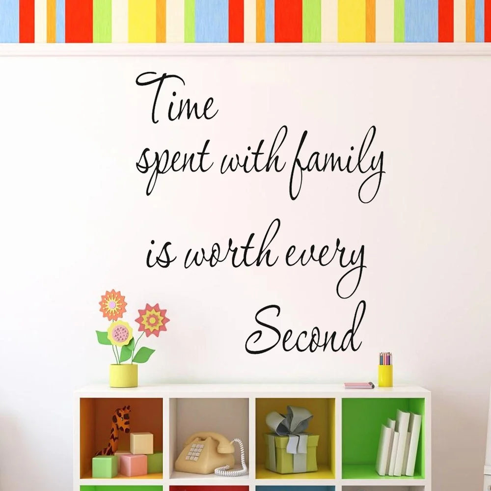 Time Spent with Family is Worth Every Second Wall Stickers Removable Art DIY Sticker Home Decal | Обустройство дома