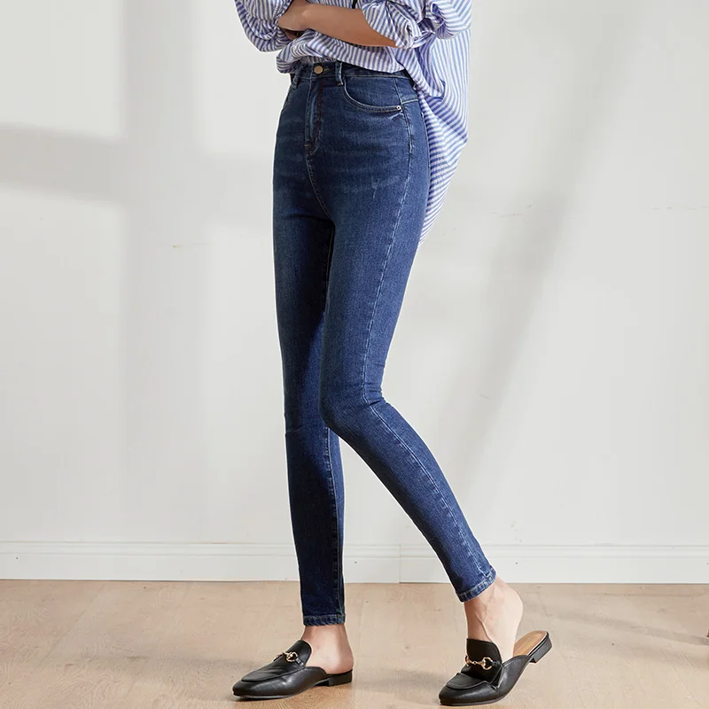 Женские облегающие эластичные джинсы LEIJIJEANS, классические повседневные брюки с высокой посадкой, новая модель 9208 большого размера на осень