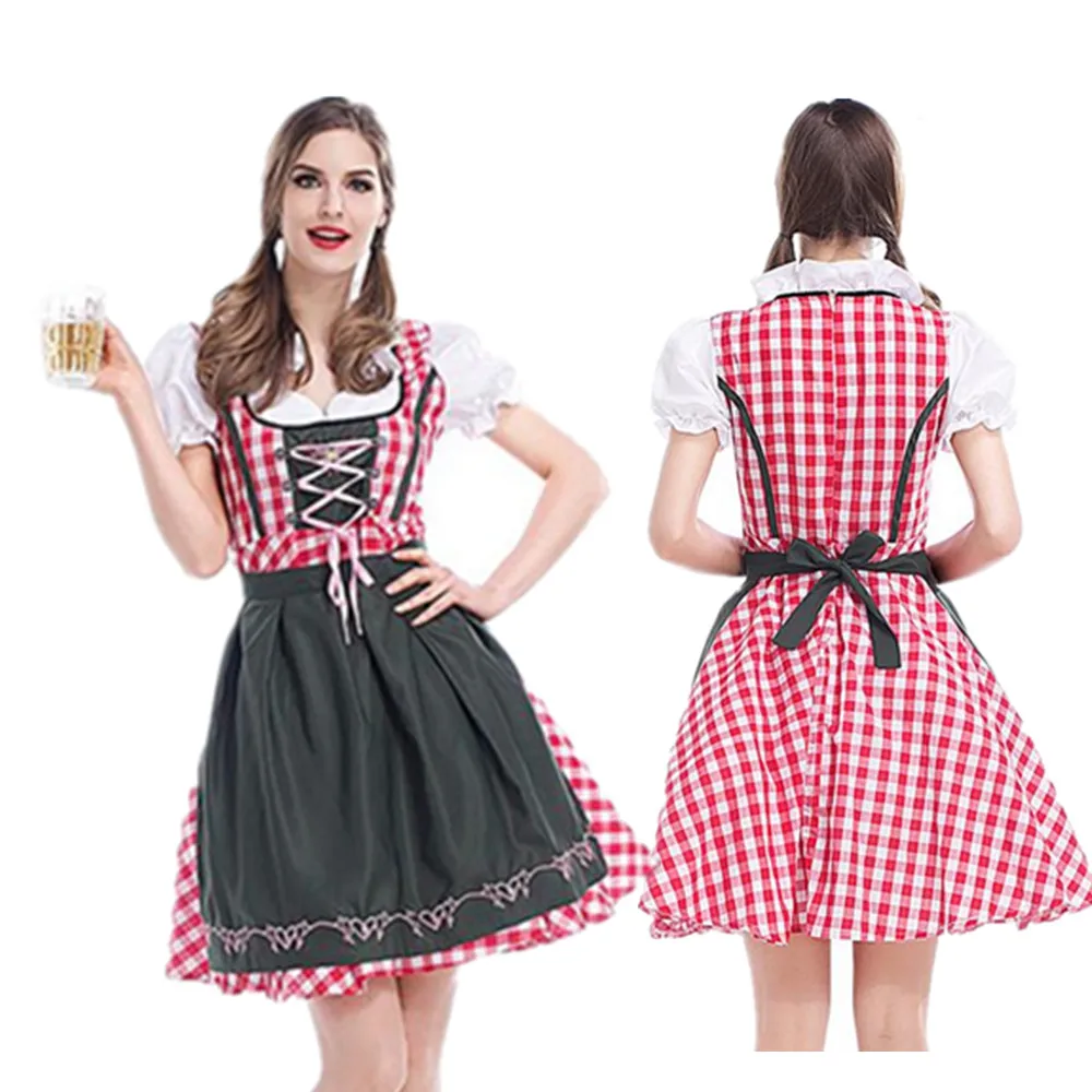 S-6XL сексуальный женский костюм пивной горничной взрослый для косплея на Хэллоуин