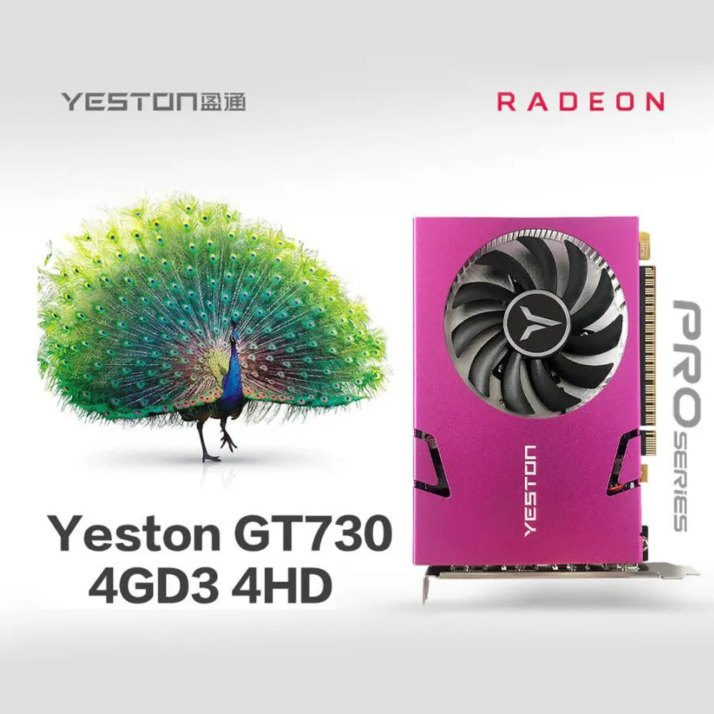 Видеокарта Yeston GeForce GT 730 GPU 4 Гб DDR3 993 бит 1600 МГц для игрового настольного компьютера