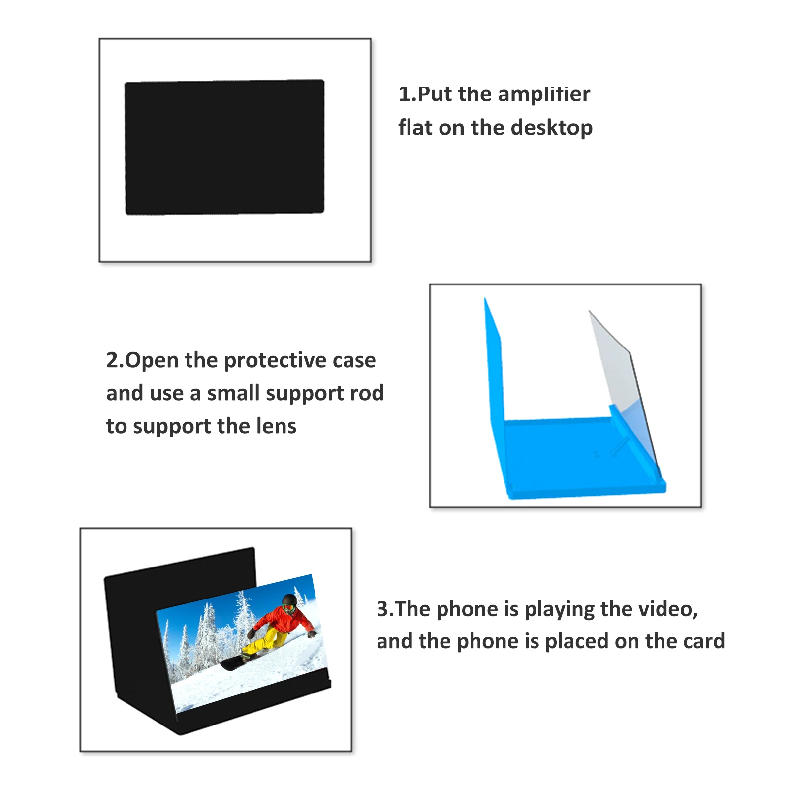 

Folding Cell Phone Mobile Phone Screen Amplifier High-definition Magnifier Cellphone Grip Holder Stand Drop Shipping Hot