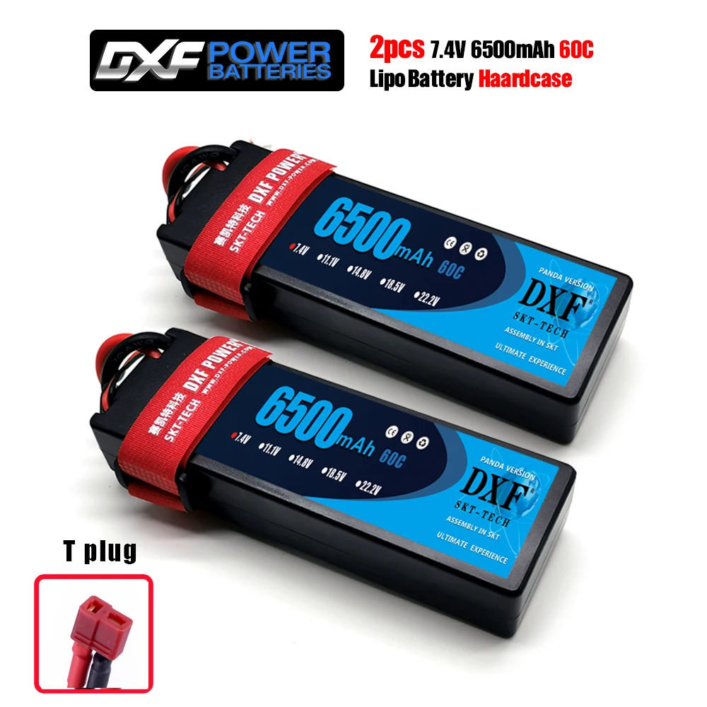 2 шт. DXF Lipo Батарея 2S 3S 7,4 V 11,1 V 6500 мА/ч, 5200 мА/ч, 60C 120C 50C 100C AKKU LiPo Батарея для Rc вертолет RC автомобиль Лодка - Цвет: 2PCS6500HARDDEANS