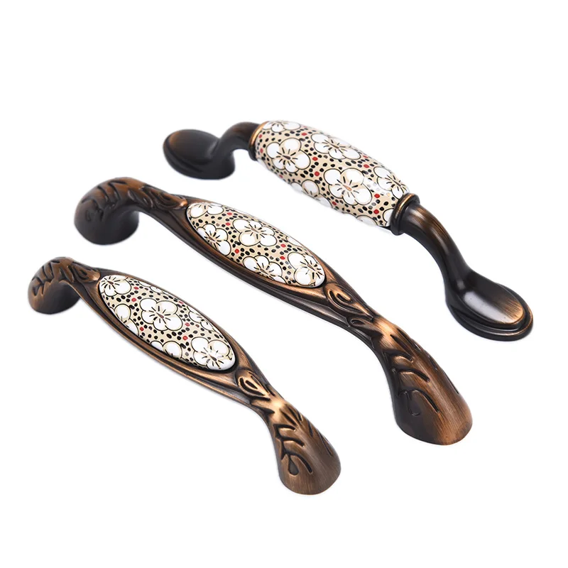 1 шт. антикварные бронзовые керамические ручки для шкафов ящиков дверные шкафа