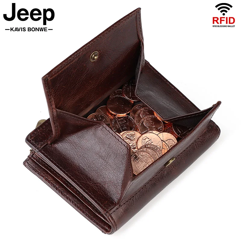 

Кошелек мужской из воловьей кожи Crazy Horse, компактный, винтажный, на молнии