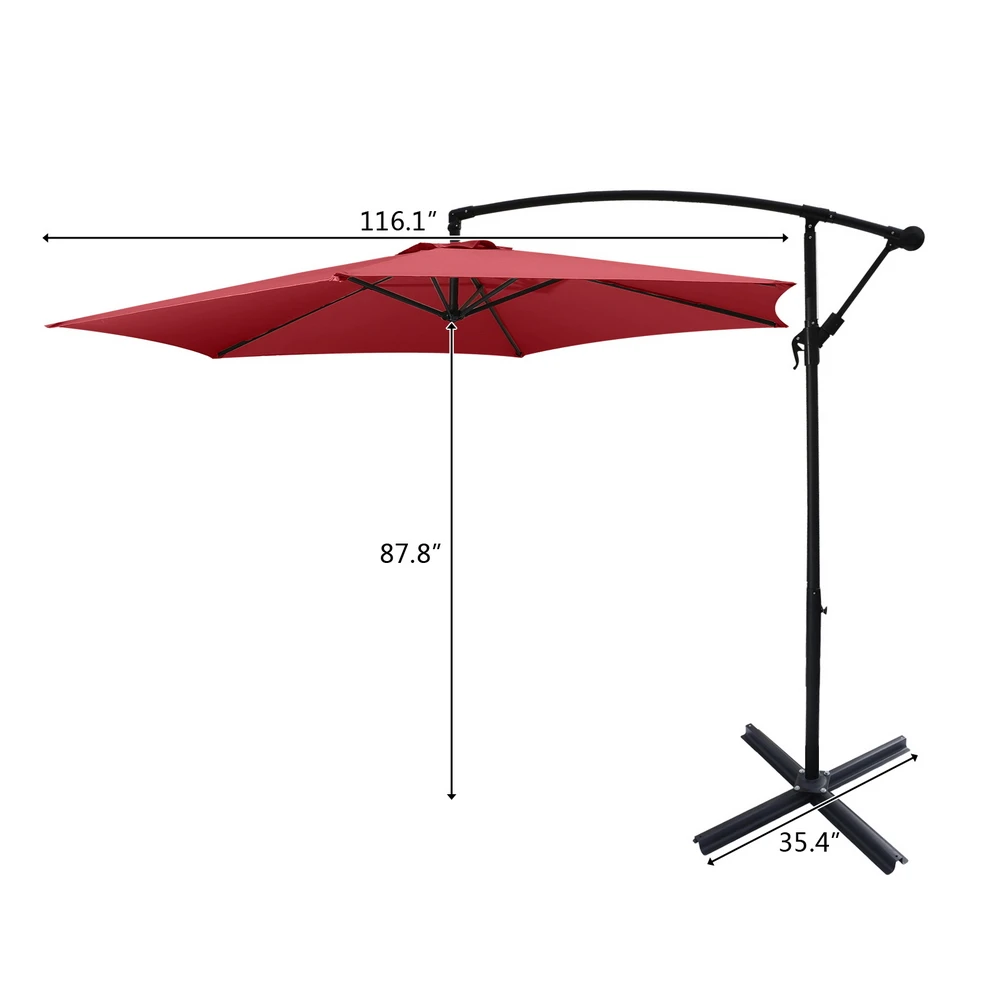 

10FT Round Patio Umbrella Waterproof Folding Sunshade Garden Beach Umbrellas Outdoor Shade Furniture US Warehouse Dropshipping