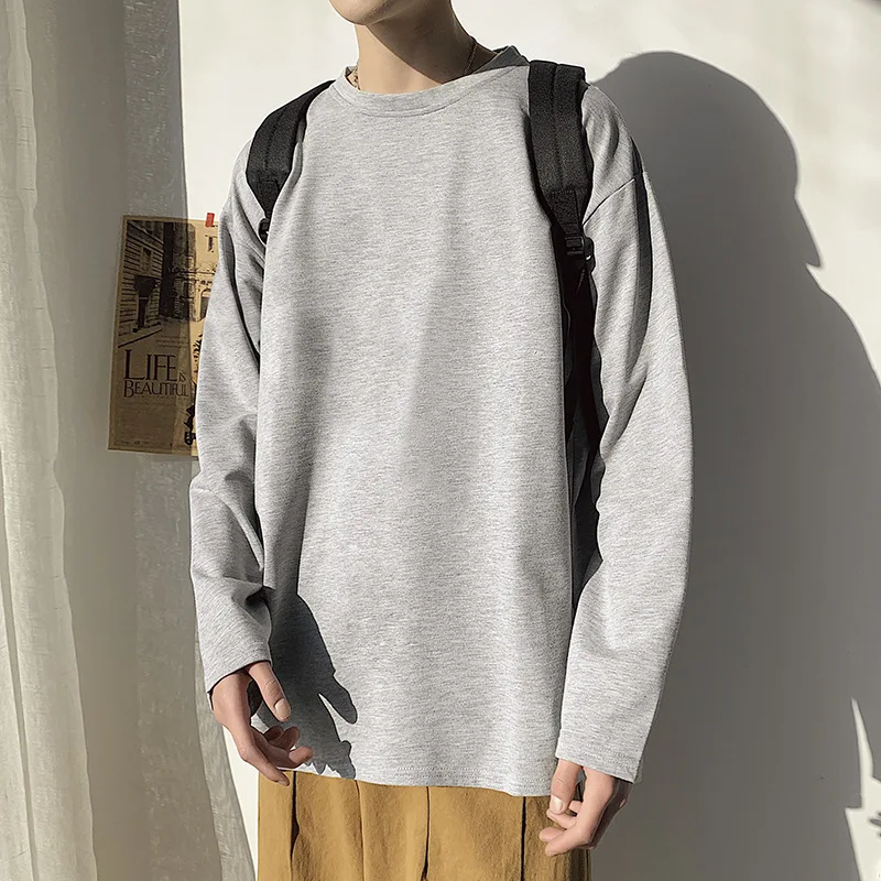 

2021 Spring Autumn Long Sleeve T-shirts Men O-Neck Collar Long T Shirts Men Fashion Casual Comfortable Long T-Shirts Men