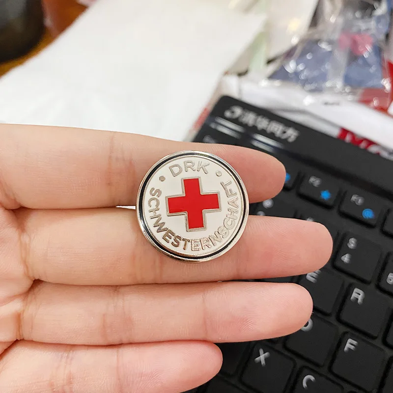 1940s Germany WWII Era DRK Sisterhood Combat Member Enamel Brooch Pins Badge Lapel Pin Alloy Metal Fashion Jewelry Accessories | Украшения